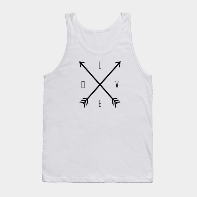 love arrow black Tank Top by Typography Dose